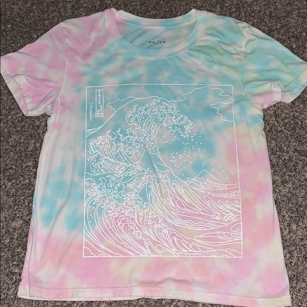 tie dye great wave top pacsun